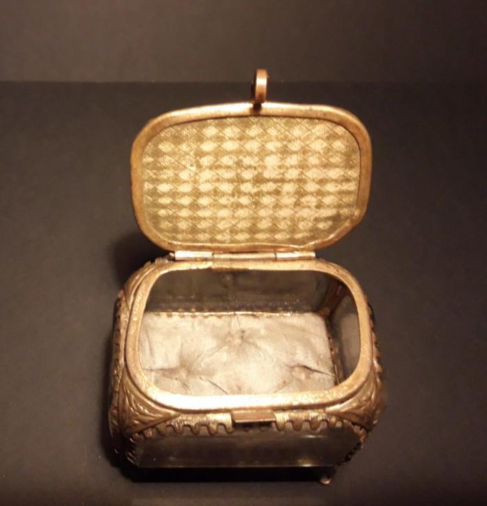 Coffret boîte à bijoux en verre biseauté Napoléon III