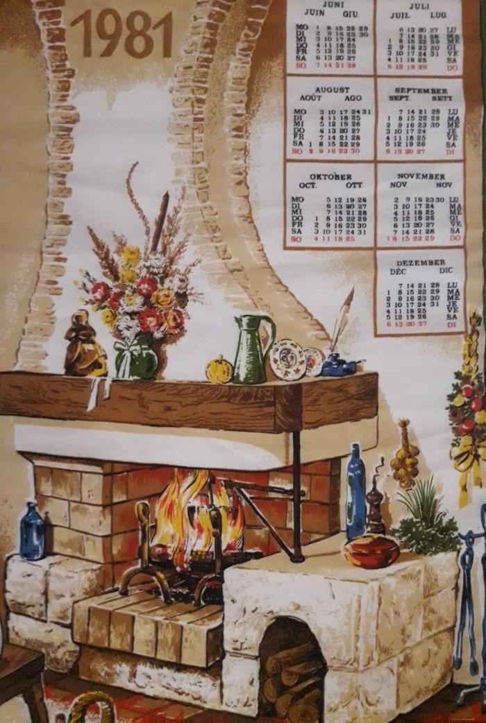 Torchon calendrier de 1981