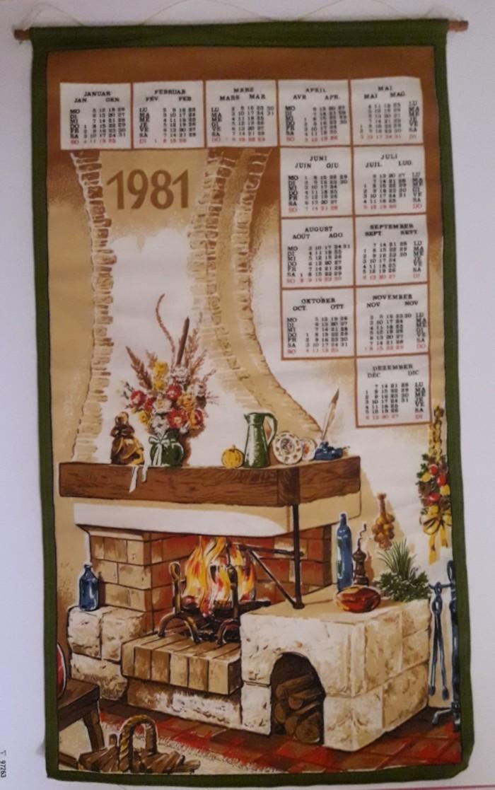Torchon calendrier de 1981