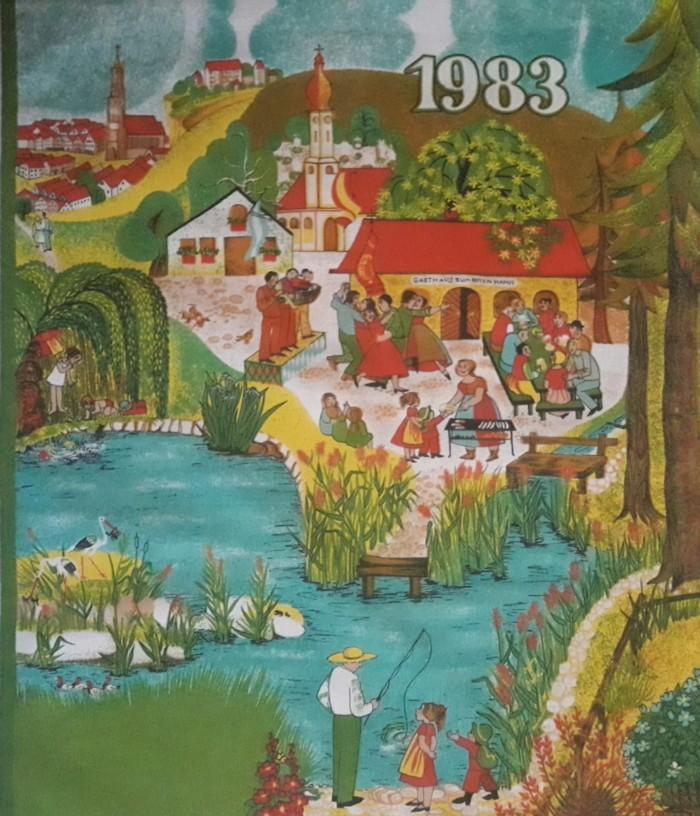 Torchon calendrier 1983