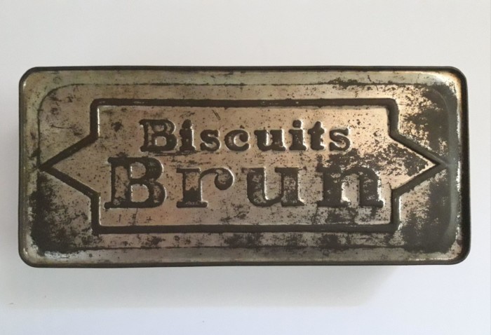Boîte publicitaire Biscuit Brun
