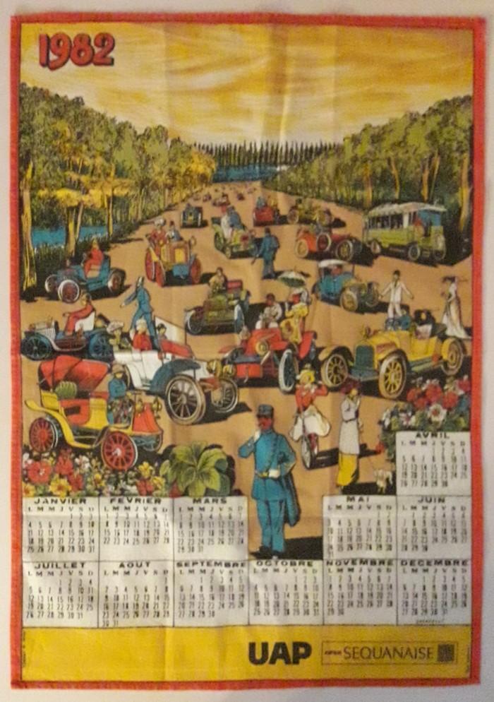 Torchon calendrier de 1982