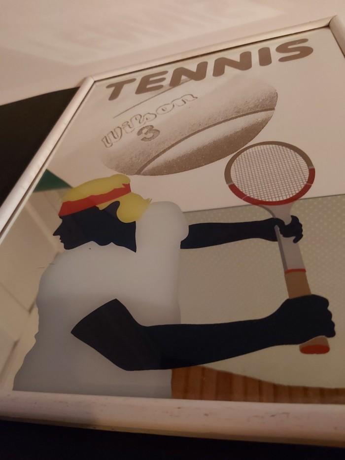 Cadre miroir des années 80′ Tennis Wilson 3
