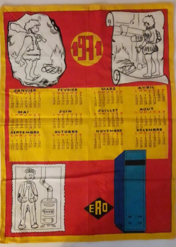 Torchon calendrier de 1971