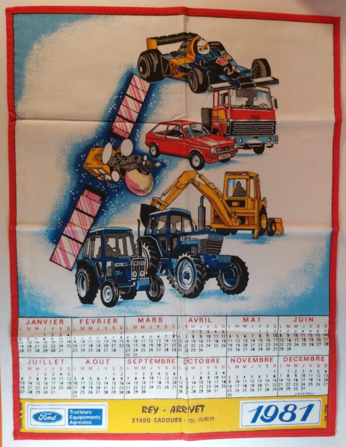 Torchon calendrier de 1981