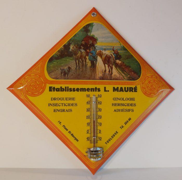 Thermomètre – celluloïd publicitaire Ets Mauré Toulouse