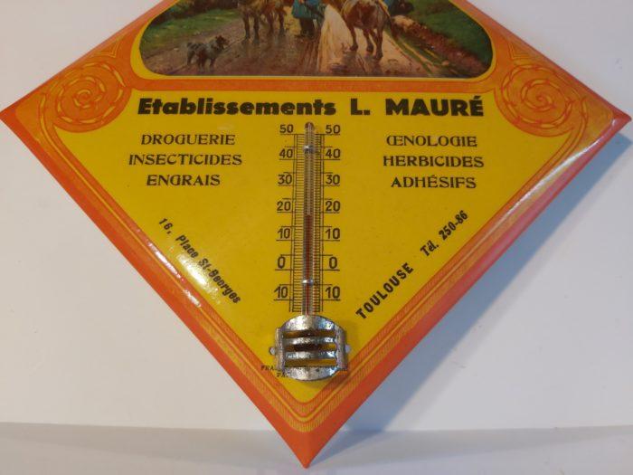 Thermomètre – celluloïd publicitaire Ets Mauré Toulouse