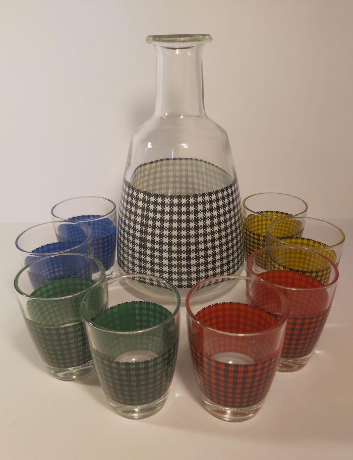 Service à liqueur pied de poule des années 50'-60'