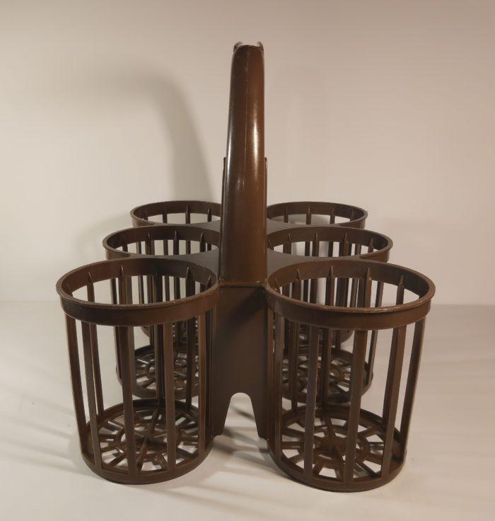 Porte bouteille marron des années 70' – Image 5