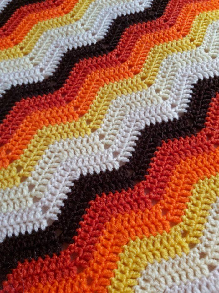 Grande couverture en laine fait main au crochet – Image 3