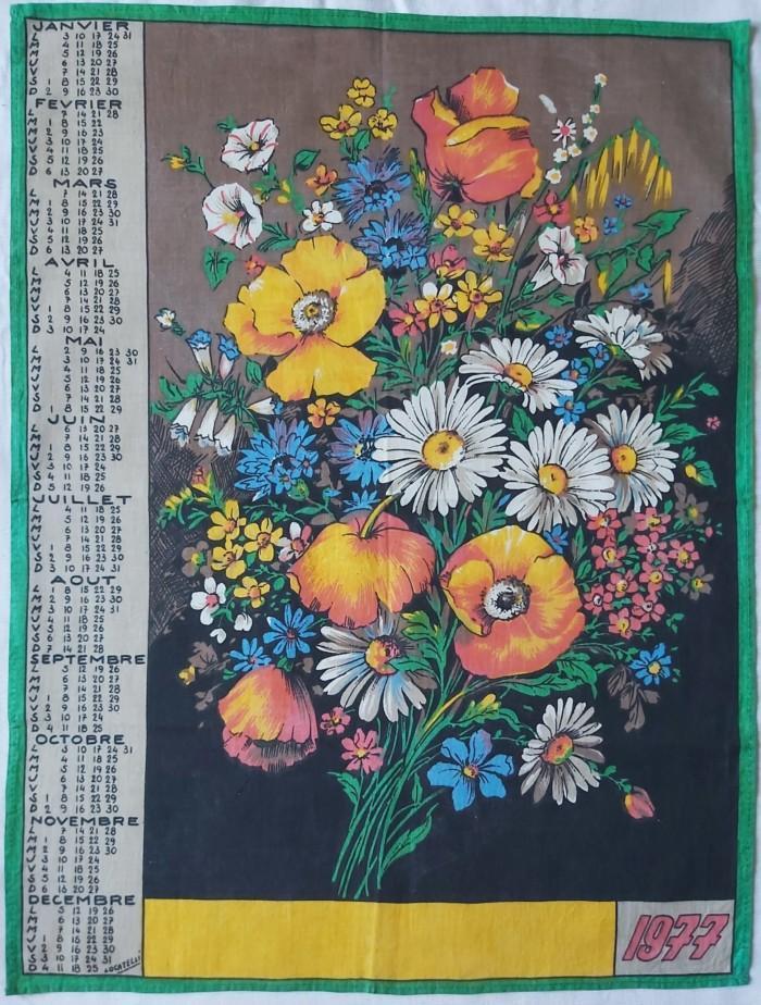Torchon calendrier de 1977