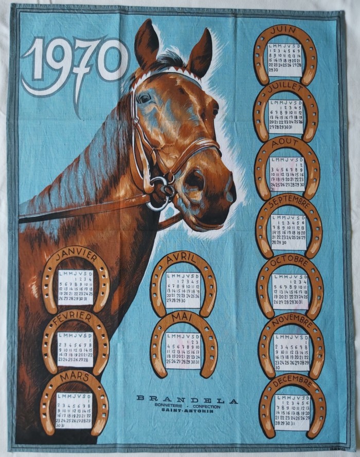 Torchon calendrier de 1970
