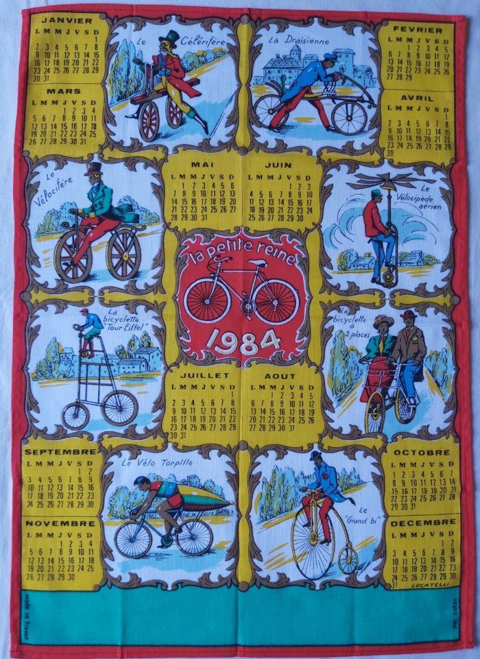 Torchon calendrier de 1984