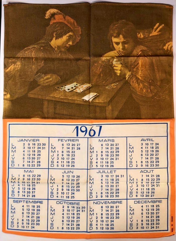 Torchon calendrier de 1967