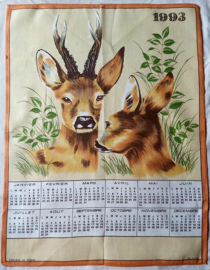 Torchon calendrier de 1993