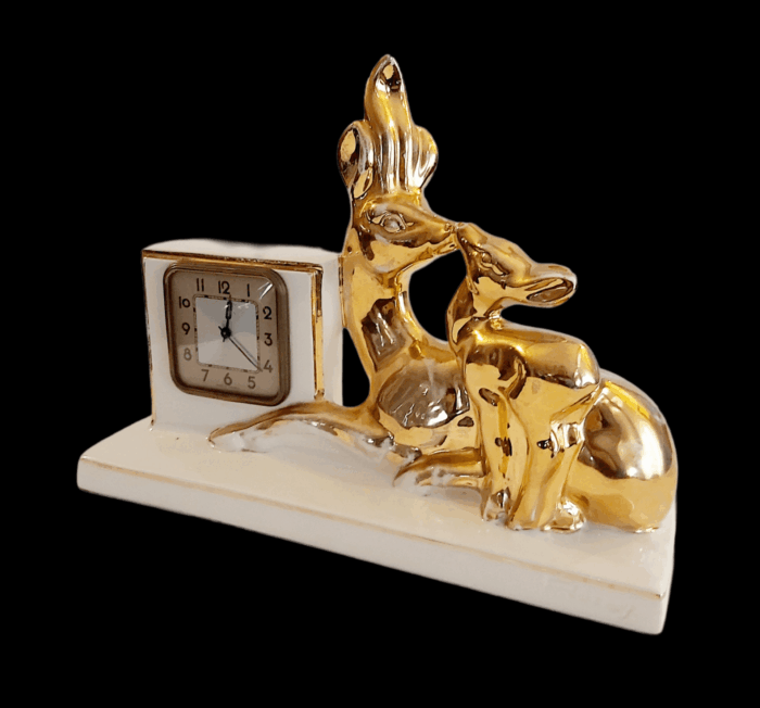 Pendule Art Déco Biche et Faon