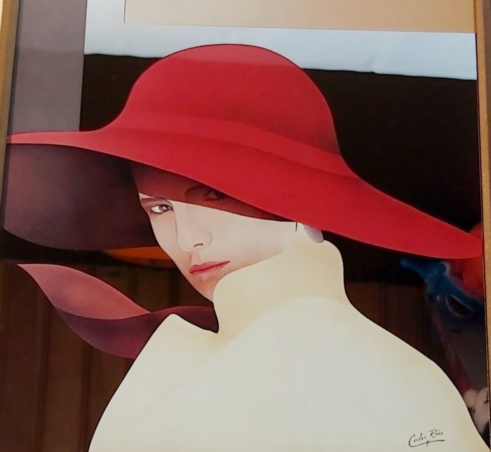 Miroir Sérigraphié Chapeau Rouge