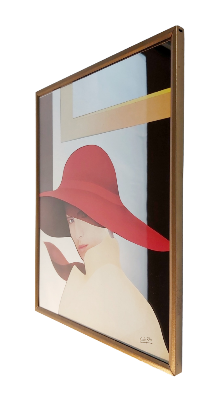 Miroir Sérigraphié Chapeau Rouge