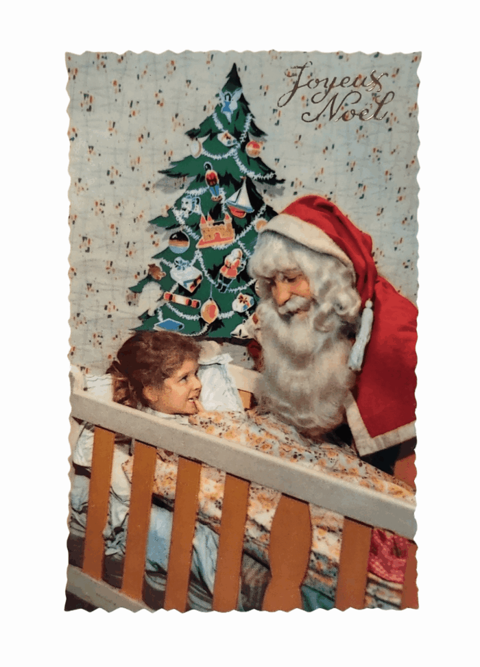 Joyeux Noël carte postale kitsch