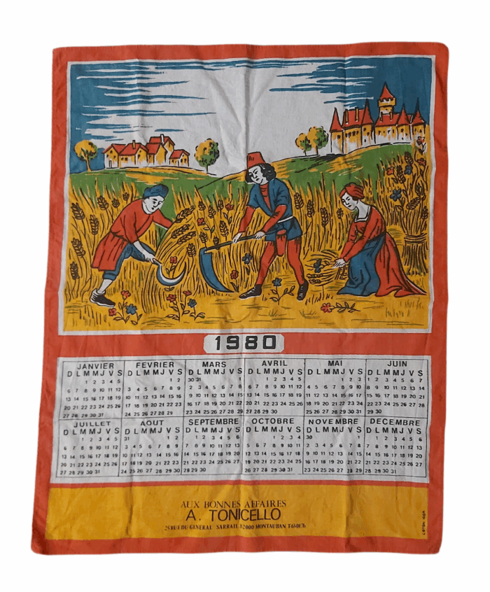 Torchon Calendrier de 1980