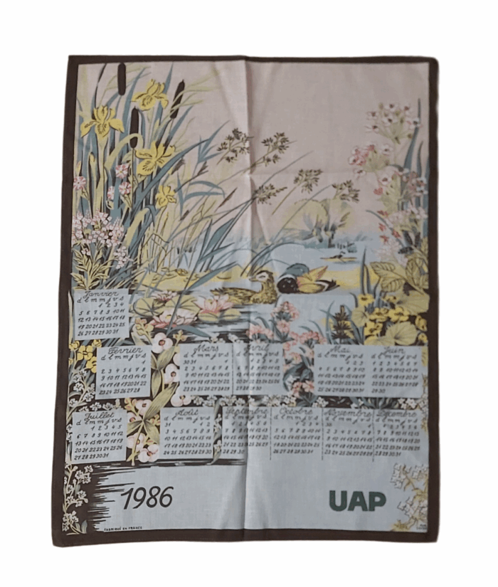 Torchon Calendrier de 1986