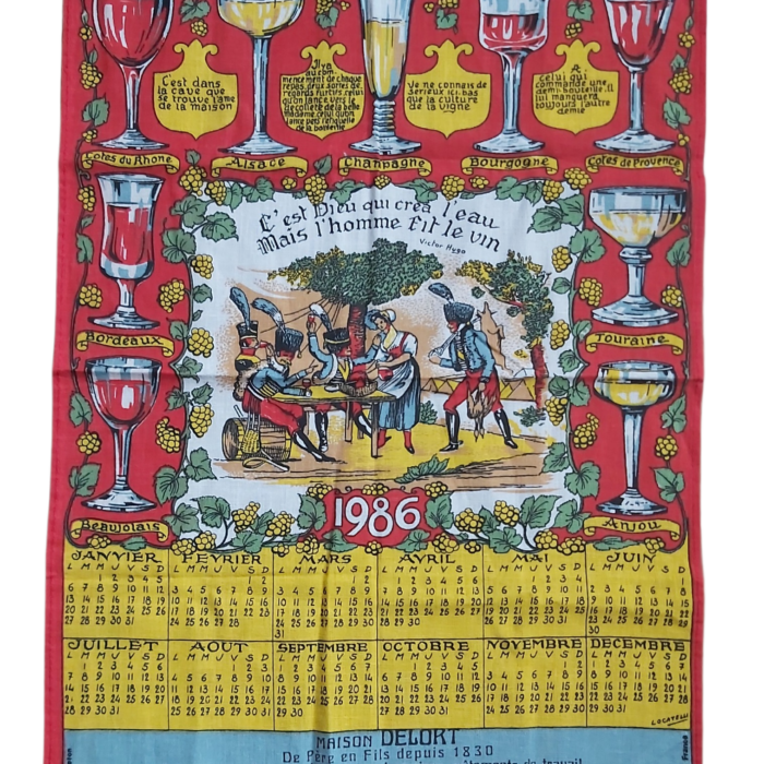 Torchon Calendrier de 1986