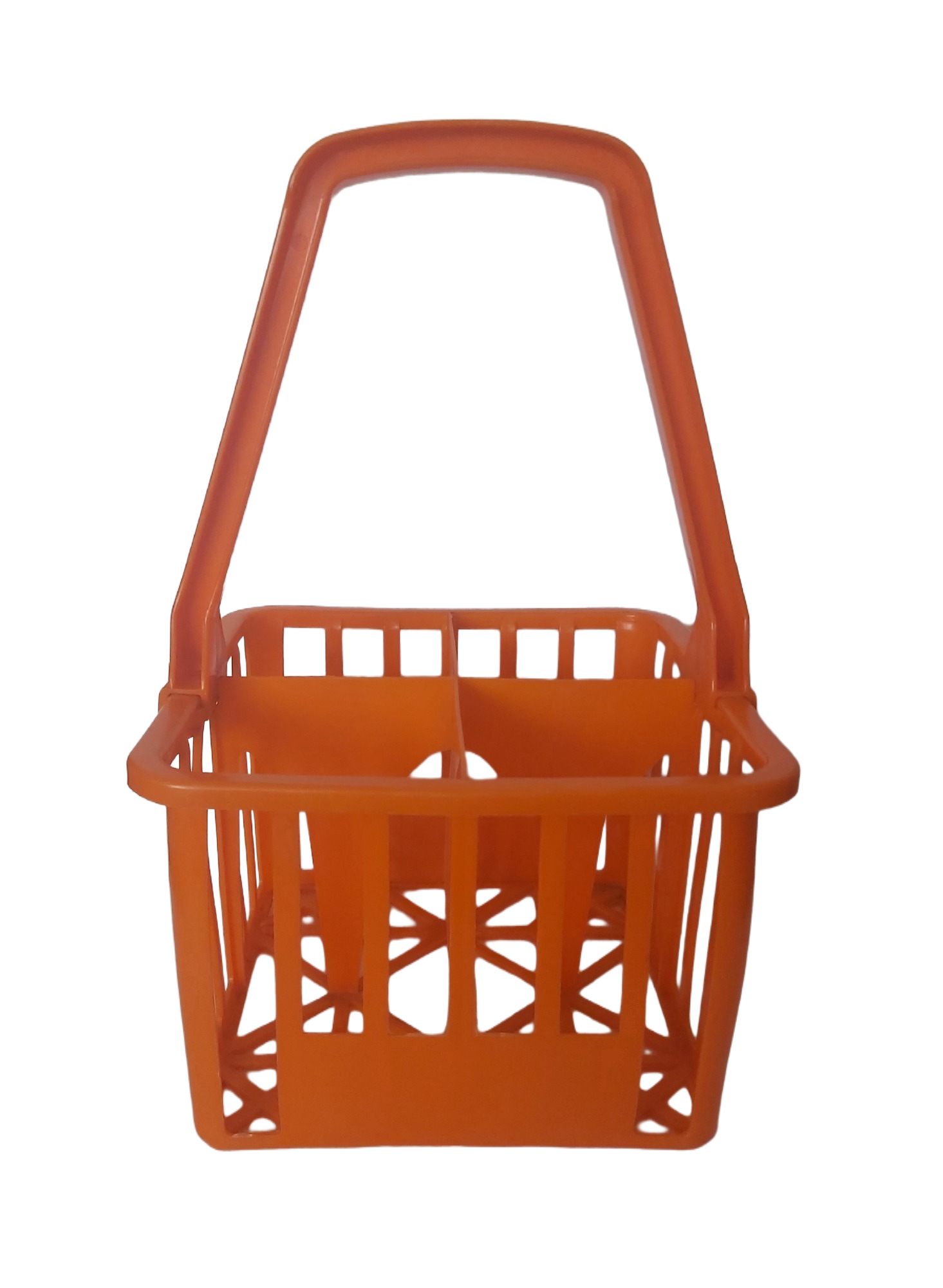 Porte-bouteilles vintage orange 1970 plastique casier 4 bouteilles – Image 2