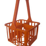 ​Porte-bouteilles vintage orange 1970 plastique casier 4 bouteilles