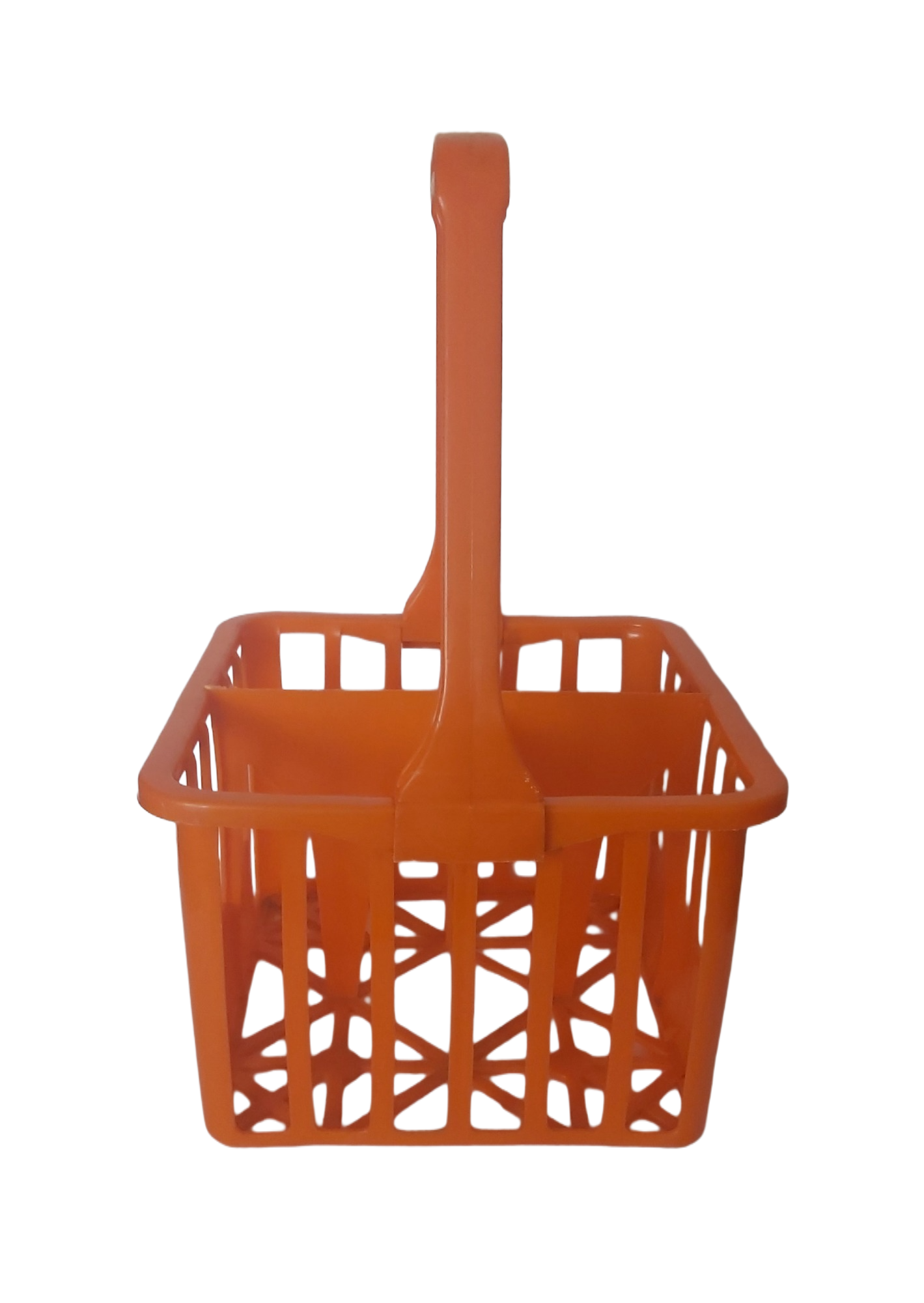Porte-bouteilles vintage orange 1970 plastique casier 4 bouteilles – Image 3