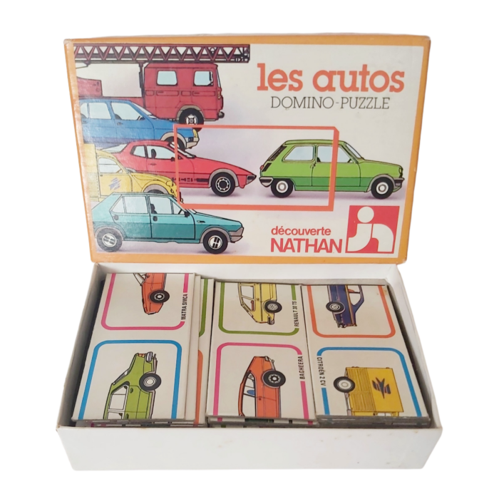 Nathan "Les Autos" Domino-Puzzle 1979 - Complet