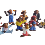 ​Omo Lot de 9 Figurines Singes Publicitaires Vintage Lessive Années 80