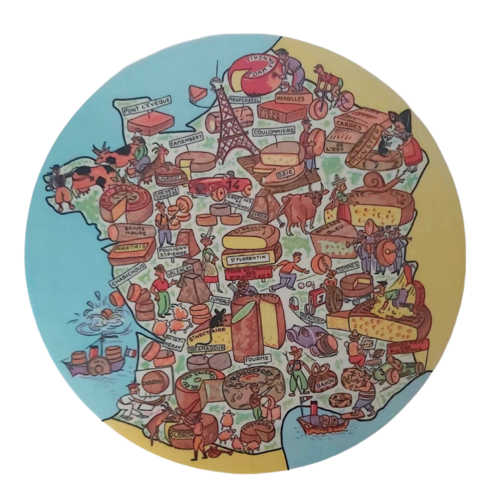 Plateau à Fromage en Mélaminé « Tour de France des Fromages » 30 cm