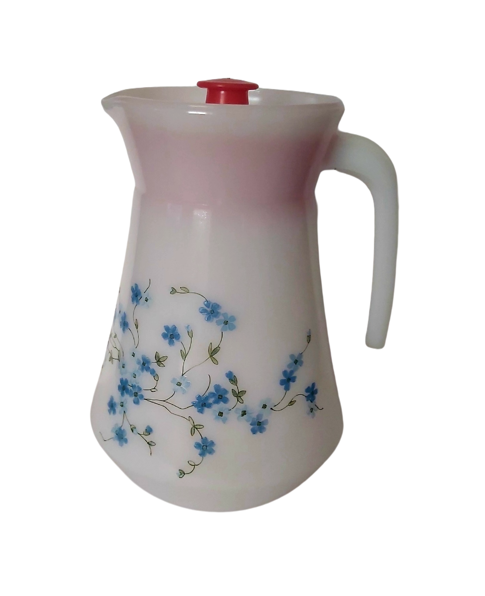 Arcopal Myosotis Veronica - Pichet Vintage en Verre Opale