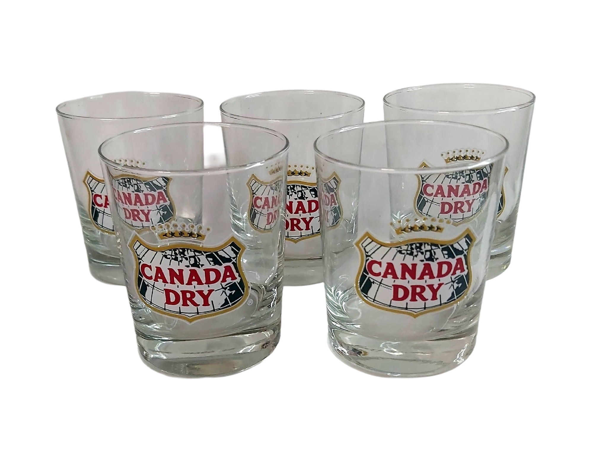 Canada Dry - Lot de 5 Verres Publicitaires Années 80