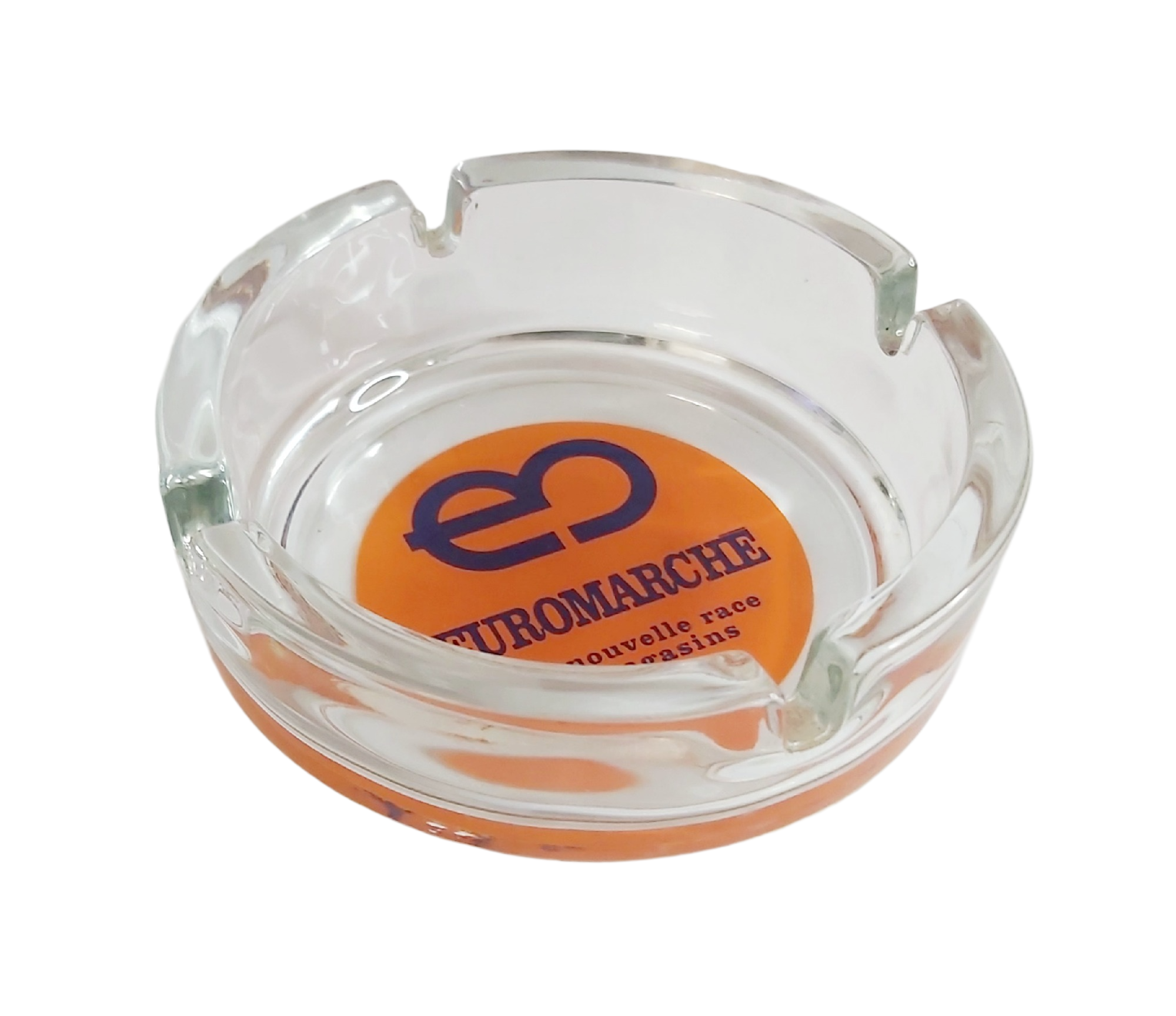 Euromarché - Ancien Cendrier Publicitaire Rare en Verre Années 70 – Image 3