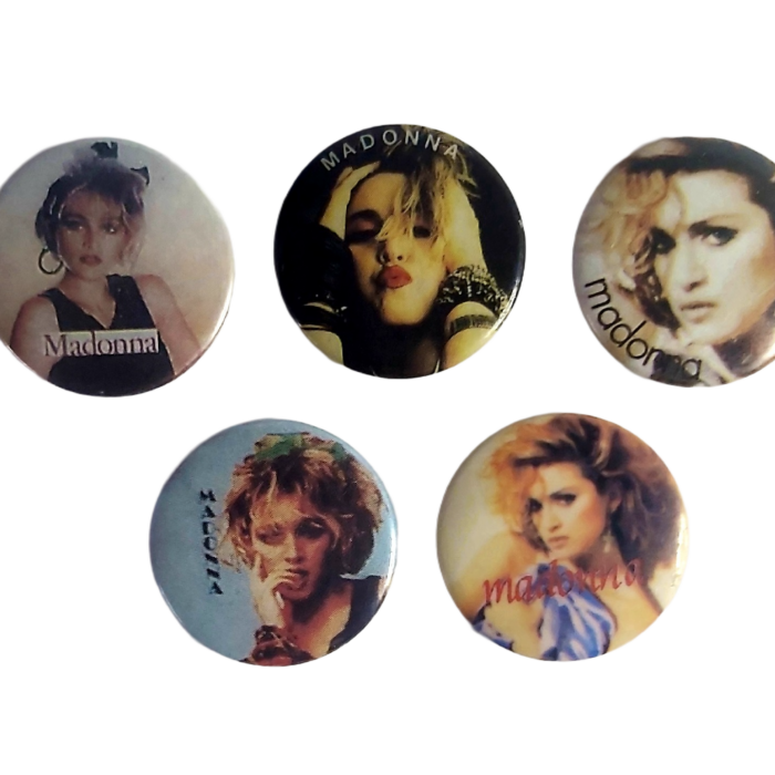 ​Madonna - Lot de 5 Badges Vintage Années 80 Pin's Collection 2,5cm