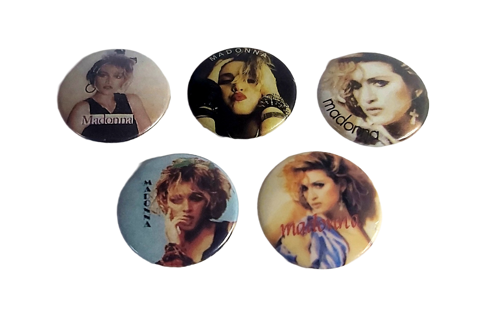Madonna - Lot de 5 Badges Vintage Années 80 Pin's Collection 2,5cm – Image 2