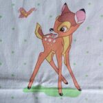 Bambi Disney Drap Plat Vintage En Pur Coton Fabriqué En France