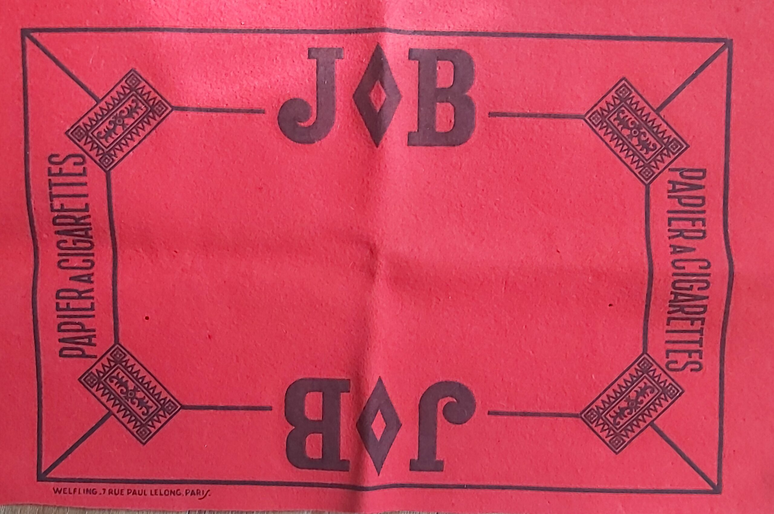 Ancien Tapis De Cartes JOB • Feutrine Publicitaire Bistrot Vintage Paris 64x42 cm – Image 2