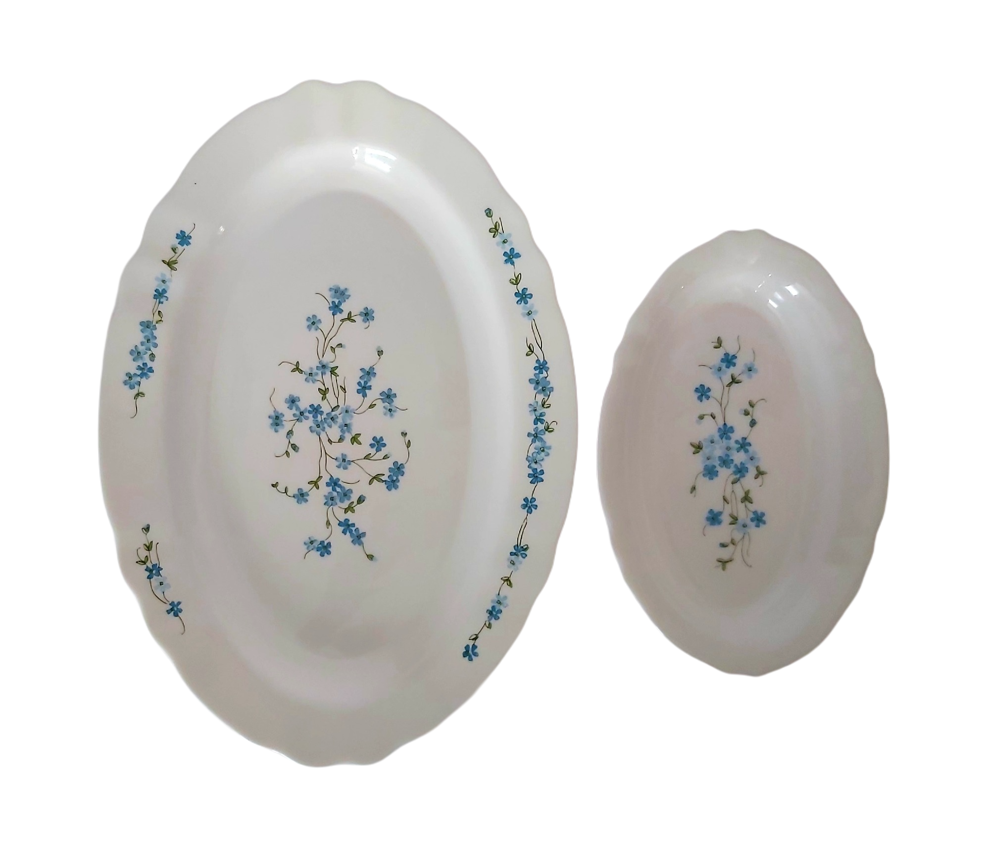 Arcopal Myosotis Veronica Lot De 2 Plats Vintage (Grand Plat + Ravier)