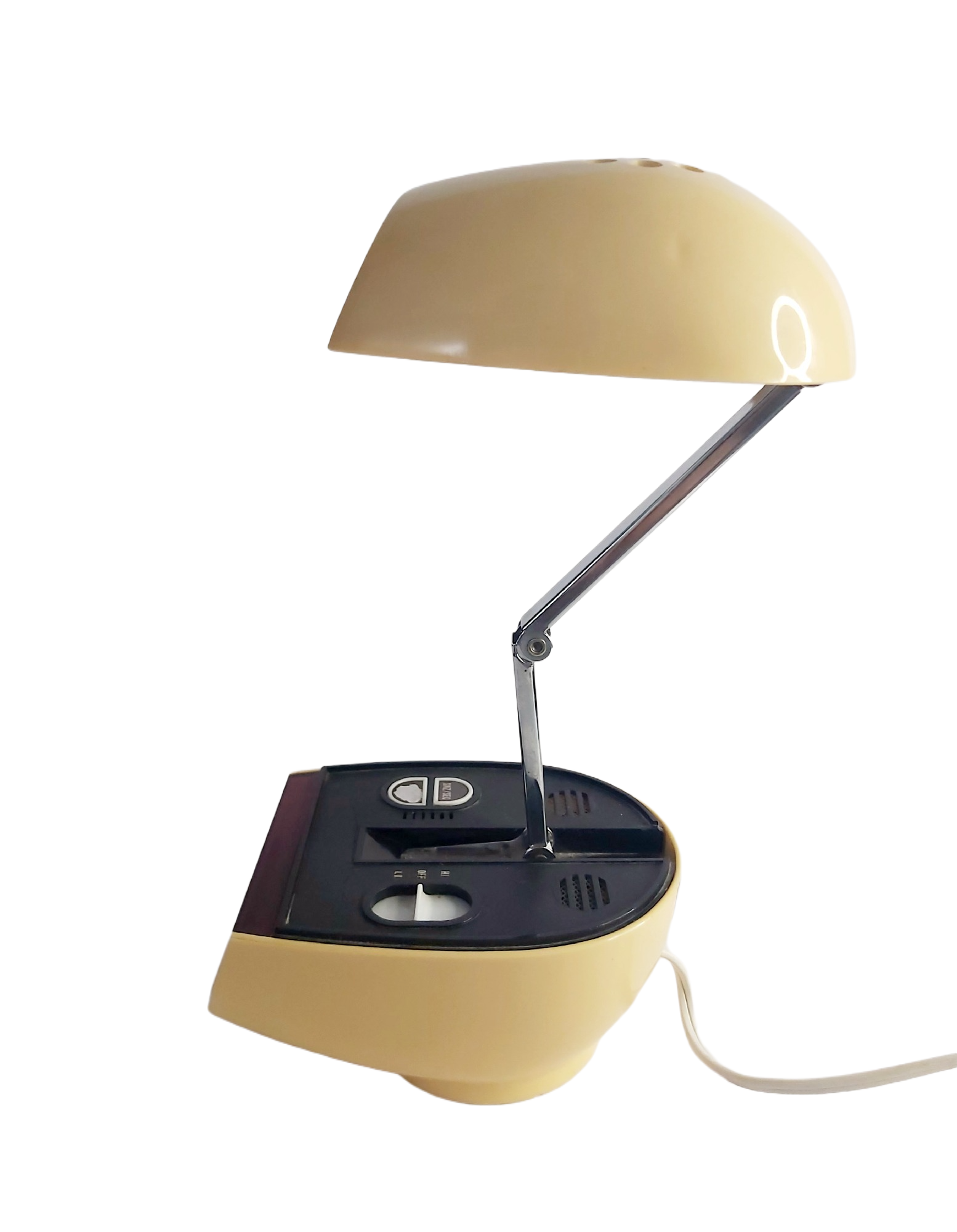 Lampe Réveil Space Age Vintage Années 70 Plastique Ivoire Pop Design – Image 2