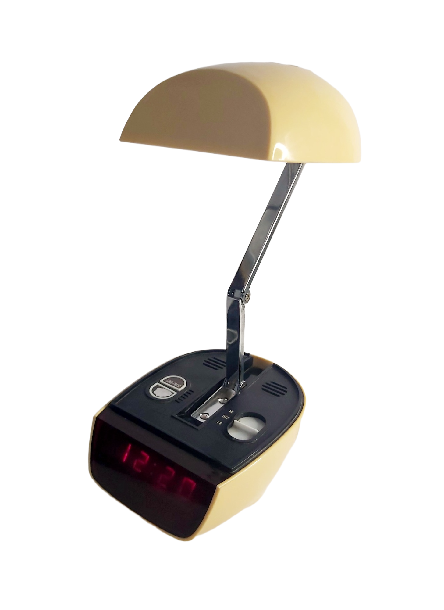 Lampe Réveil Space Age Vintage Années 70 Plastique Ivoire Pop Design