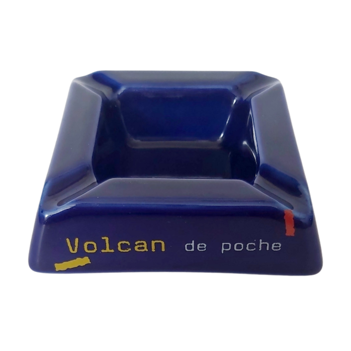 Gauloises Cendrier Publicitaire Volcan de Poche Céramique Bleu