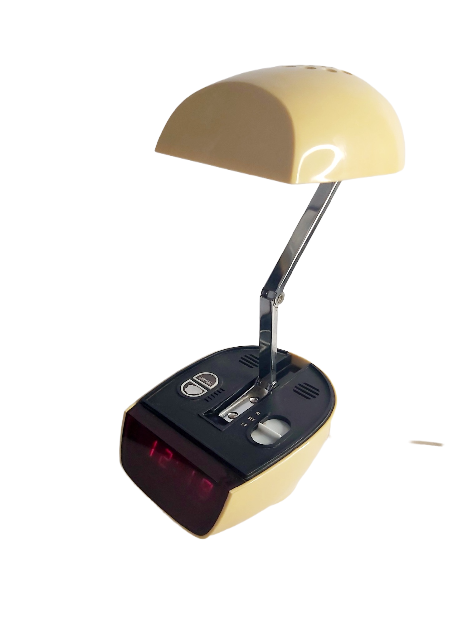 Lampe Réveil Space Age Vintage Années 70 Plastique Ivoire Pop Design – Image 3