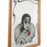 Pierrot à la Rose - Miroir Sérigraphié Vintage 70s/80s