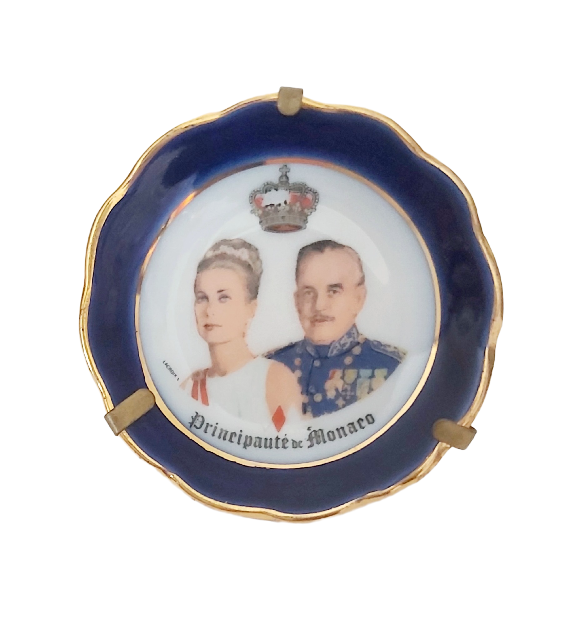 Principauté de Monaco - Mini Assiette Porcelaine Limoges Grace Kelly & Rainier III