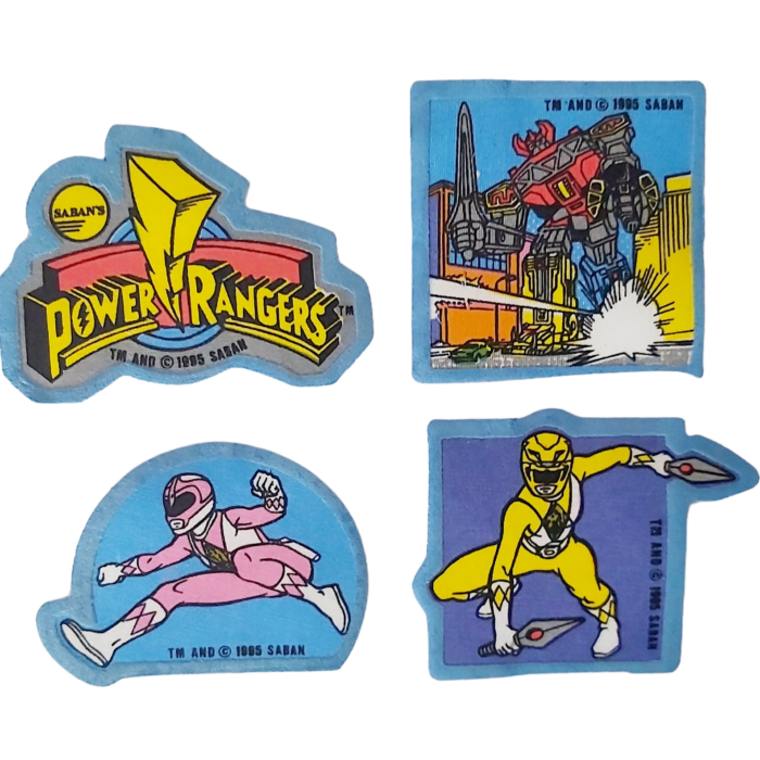 Power Rangers — Lot de 4 Écussons Thermocollants Vintages 1995 (Saban)