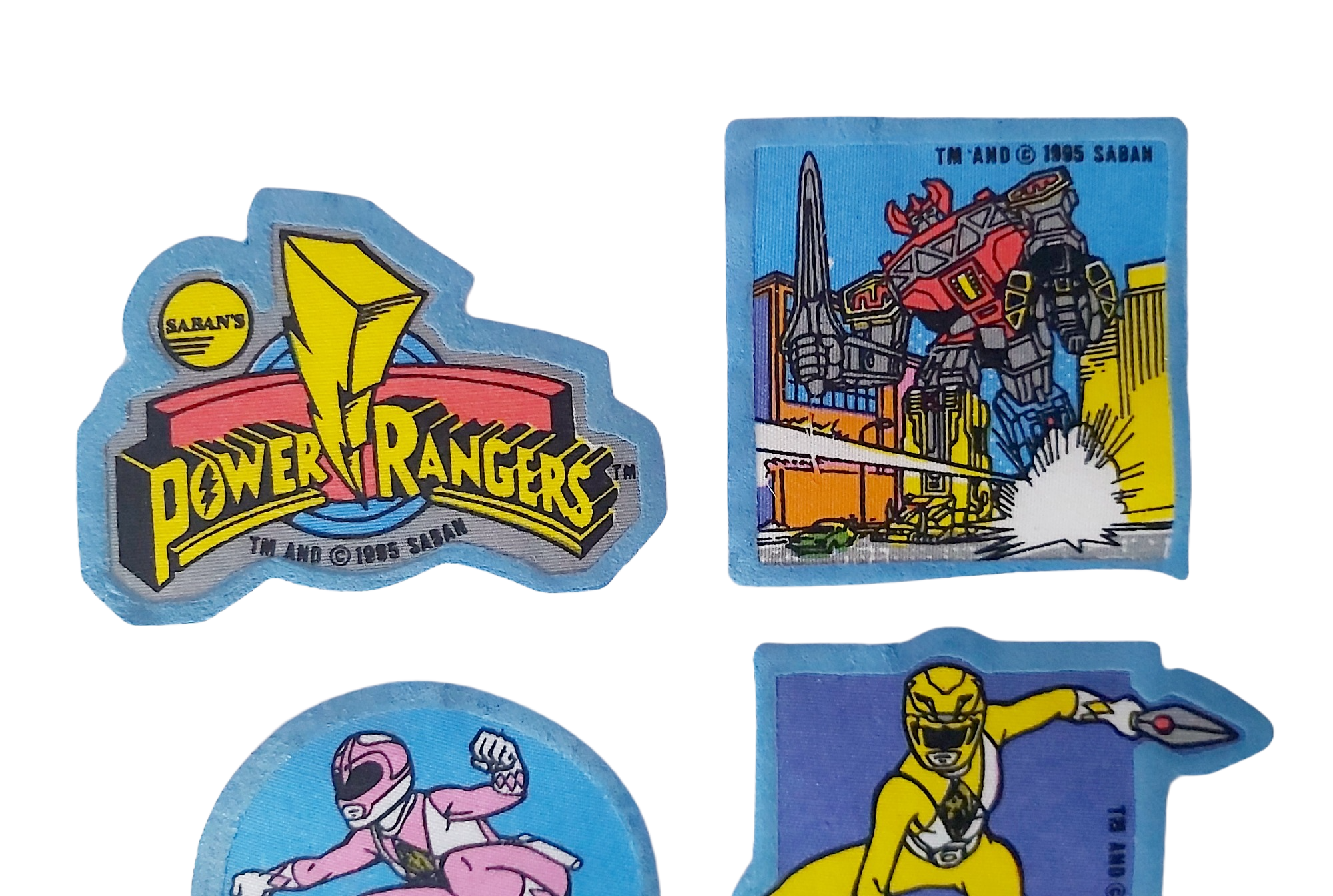 Power Rangers — Lot de 4 Écussons Thermocollants Vintages 1995 (Saban) – Image 3
