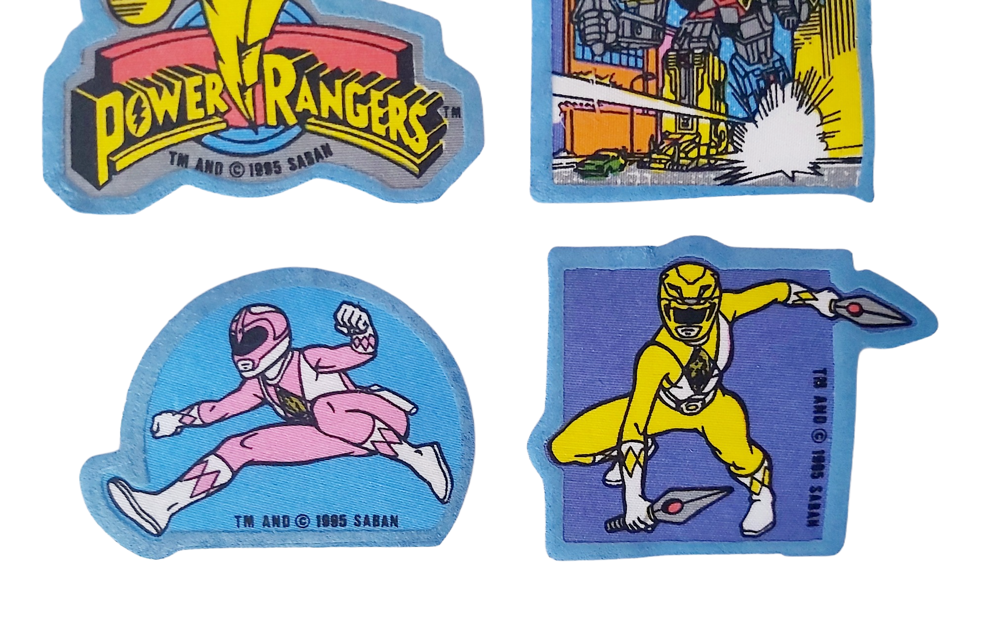 Power Rangers — Lot de 4 Écussons Thermocollants Vintages 1995 (Saban) – Image 4
