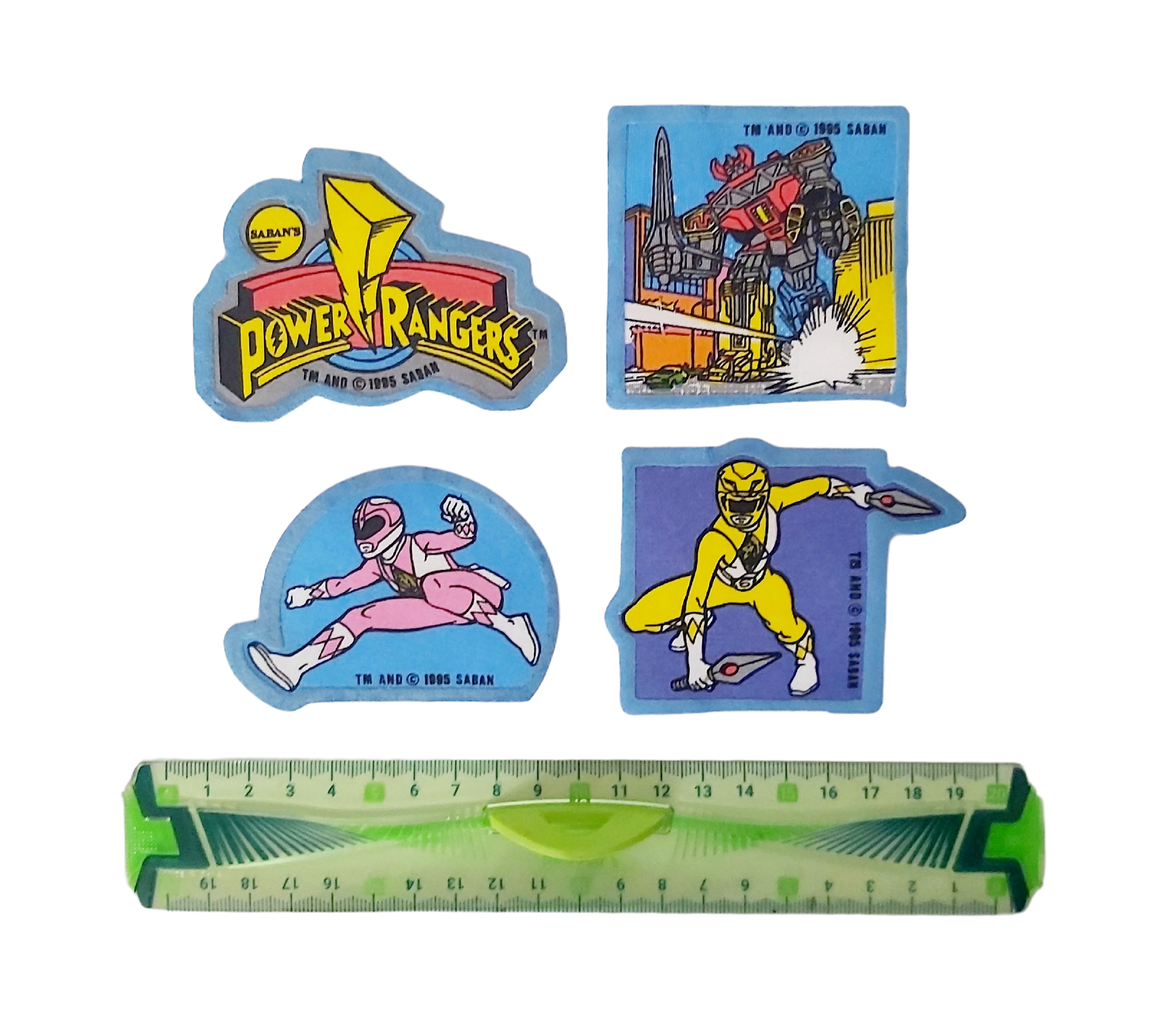 Power Rangers — Lot de 4 Écussons Thermocollants Vintages 1995 (Saban) – Image 2